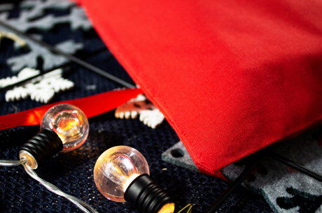 Weihnachts-Baumwollbeutel 15x20cm ROTES RENTIER 220g