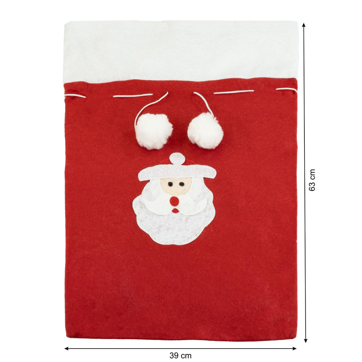 Weihnachts-Baumwolltasche 390x630 mm mit Weihnachtsmann-Aufdruck