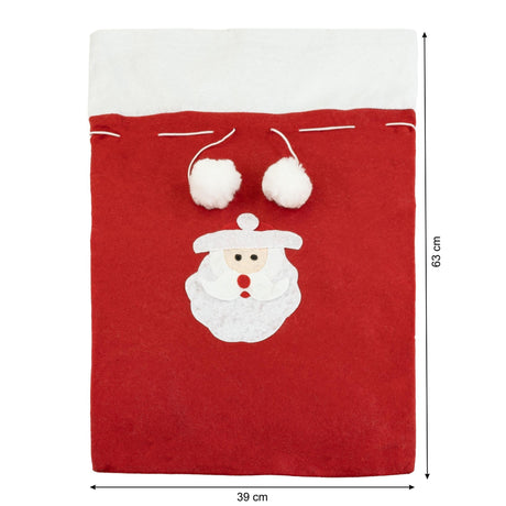 Weihnachts-Baumwolltasche 390x630 mm mit Weihnachtsmann-Aufdruck