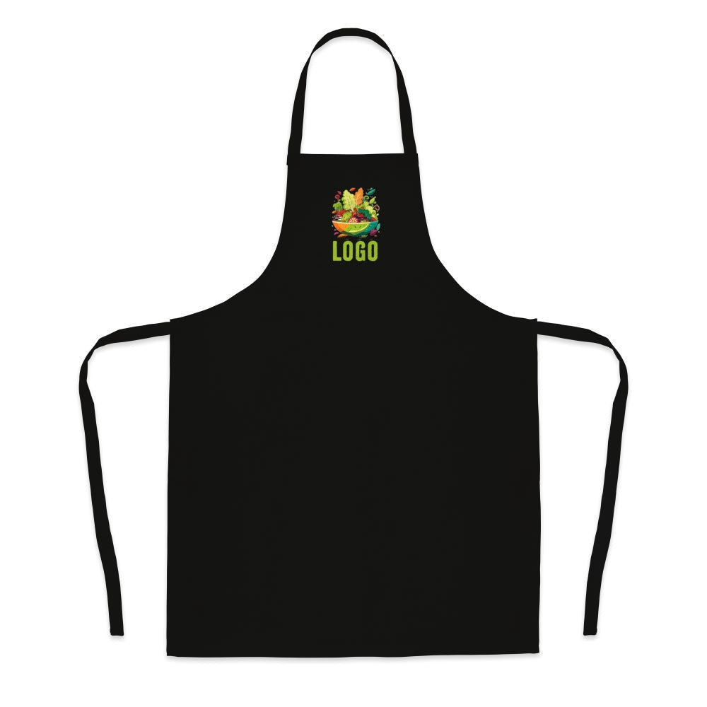 Bedruckte Kochschürze 68 × 94 cm, Schwarz [mat:mat-schuerze:680x940:CZ]
