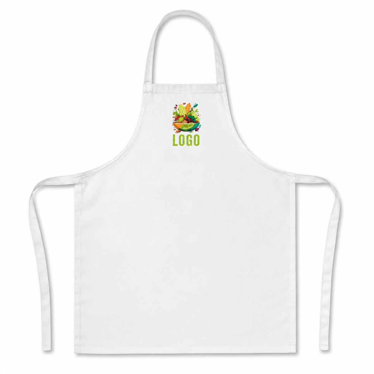 Bedruckte Kochschürze 68 × 94 cm, Weiß [mat:mat-schuerze:680x940:BI]