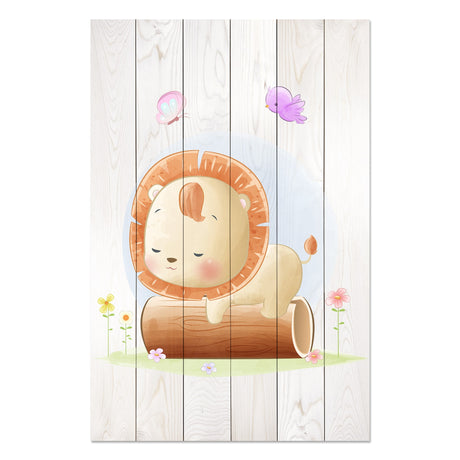 Wanddeko Holz - Sleepy Little Lion