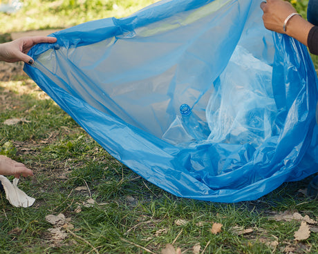 Blaue Recycelte Müllbeutel 60L