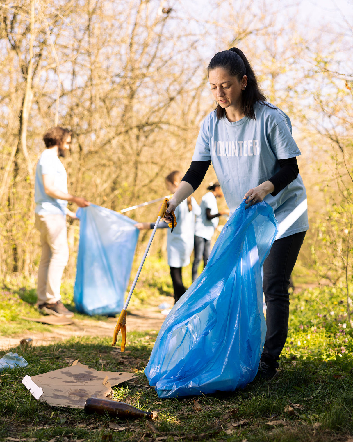 Blaue Recycelte Müllbeutel 120L