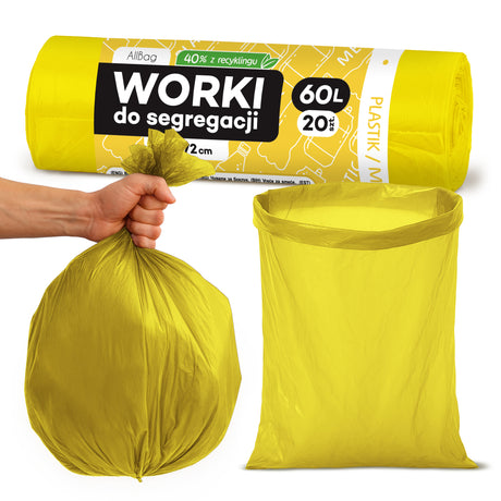 Gelbe Recycelte Müllbeutel 60L