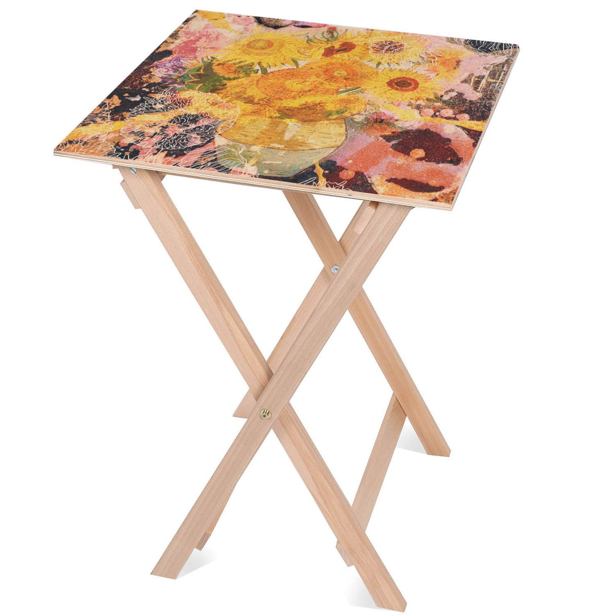 Holztisch Mona Sonnenblumen 50x50x70cm