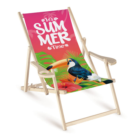 Holz-Liegestuhl mit Armlehne SUMMER VIBE