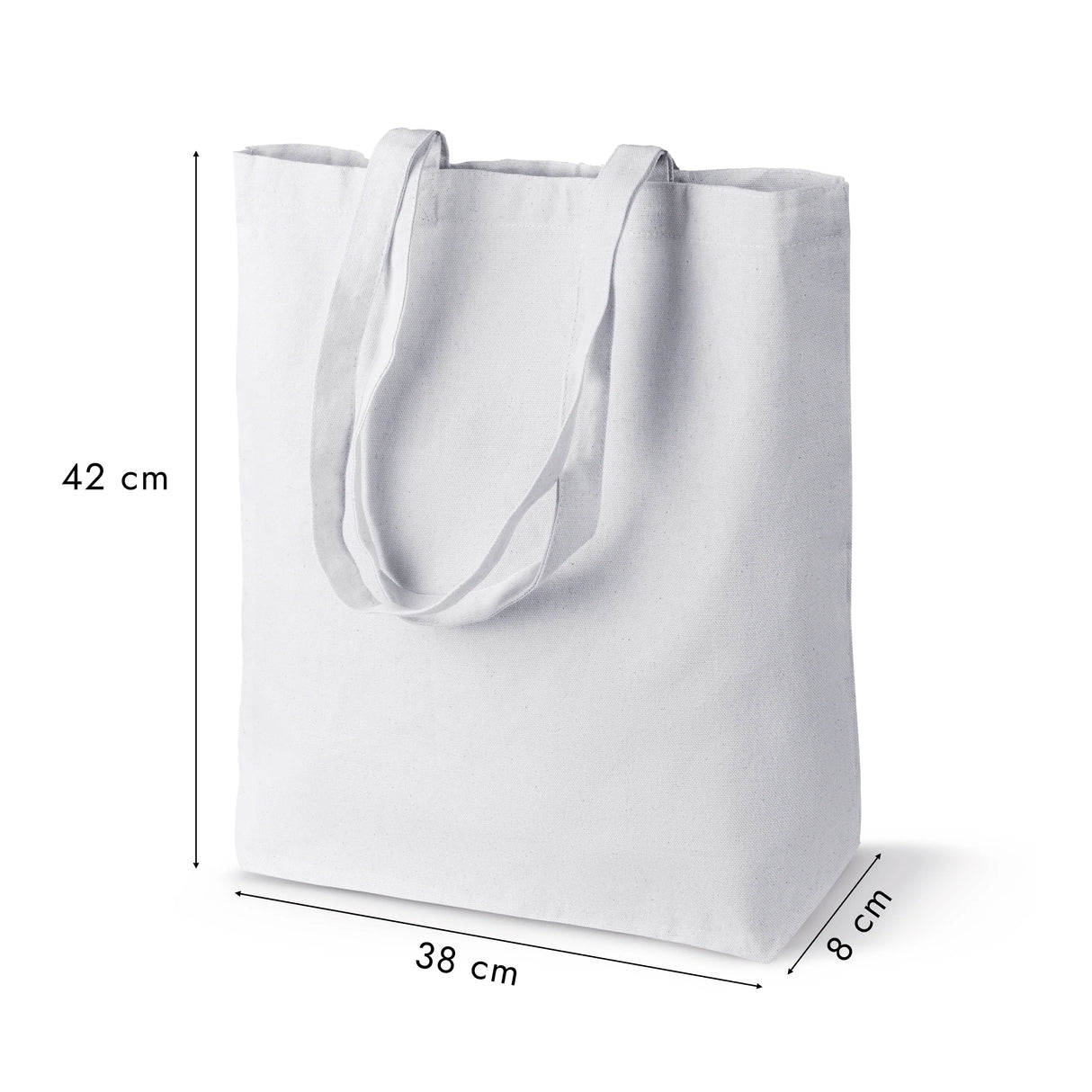 Baumwolltasche Weiß 380x80x420 mm 220 g Griff: 70 cm