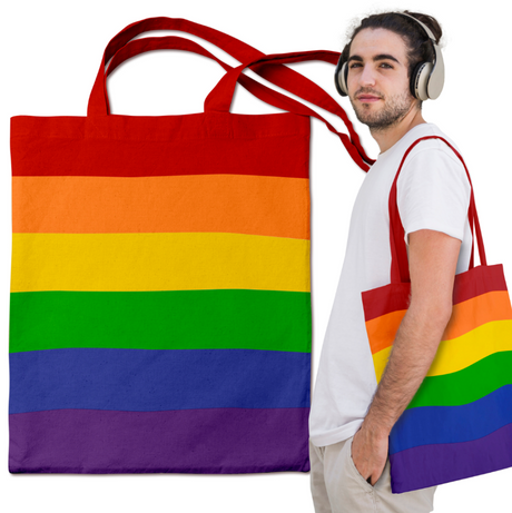 Baumwolltasche Regenbogen (LGBT) 370×460 mm 145 g