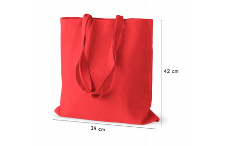 Baumwolltasche Rot 380x420 mm 140 g langer Griff