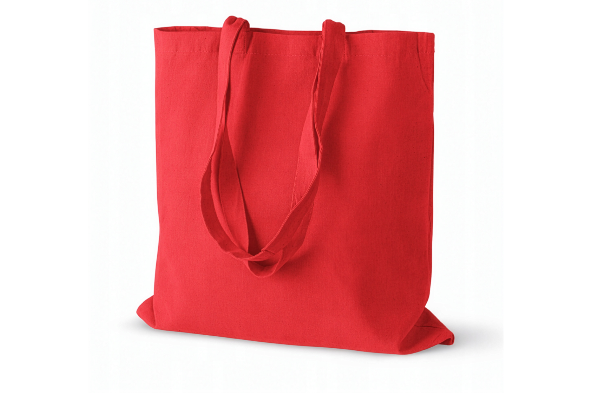 Baumwolltasche Rot 380x420 mm 140 g langer Griff