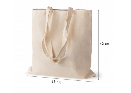 Baumwolltasche Ecru 380x420 mm 220 g langer Griff