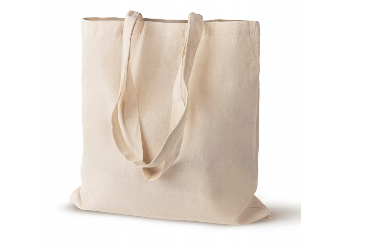 Baumwolltasche Ecru 380x420 mm 220 g langer Griff