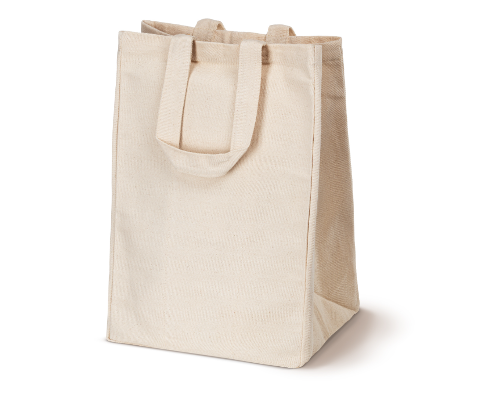 Baumwolltasche Ecru mit Fächern 250x180x180x360 mm 320 g