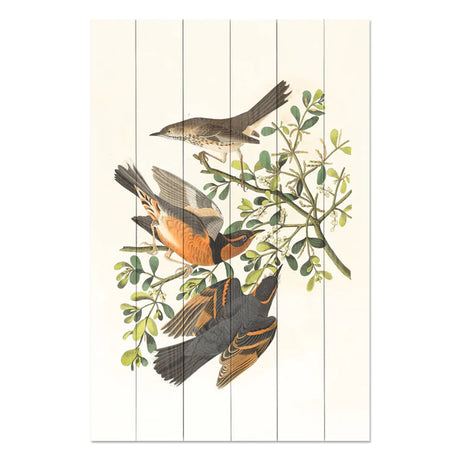 Wanddeko Holz - Three Birds on a Branch