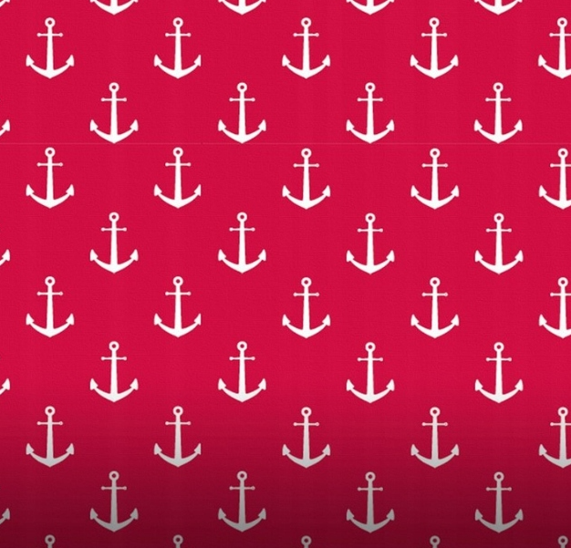 Baumwollstoff mit weißen Ankern
