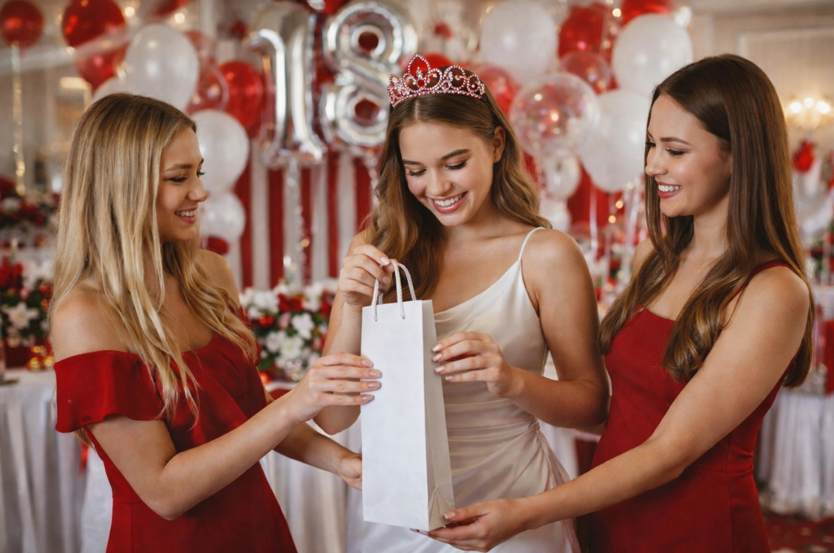 Geschenktasche Laminat Weiß 110x90x400 mm 5 Stück