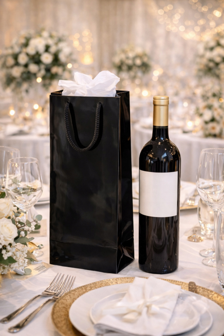 Geschenktaschen Schwarz 110x90x400 mm 190 g/m² 5 Stück