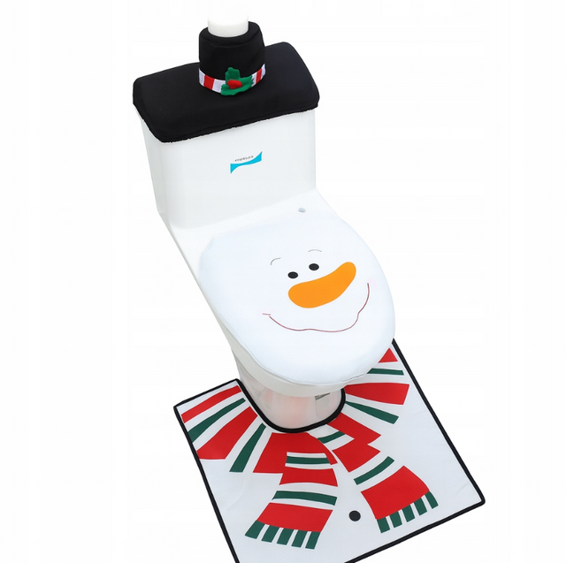 Weihnachts Schneemann Toilettenverkleidungs Deko Set