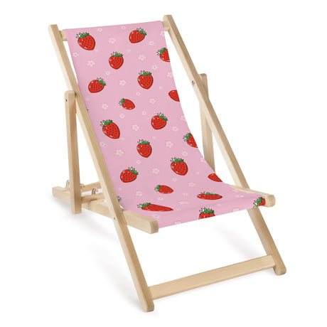Kinderliegestuhl aus Holz Erdbeeren