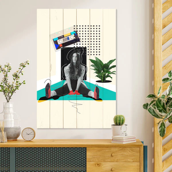 Wanddeko Holz - Vintage Crazy Girl