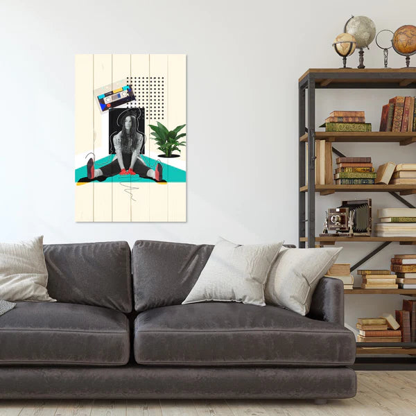 Wanddeko Holz - Vintage Crazy Girl