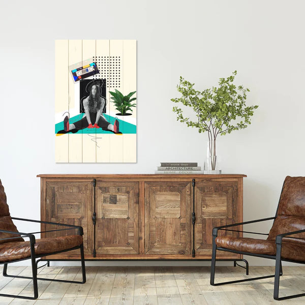 Wanddeko Holz - Vintage Crazy Girl