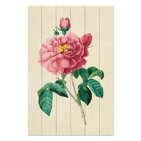 Wanddeko Holz - Vintage Pink Flowers