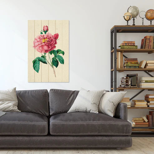 Wanddeko Holz - Vintage Pink Flowers