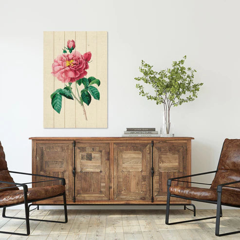 Wanddeko Holz - Vintage Pink Flowers