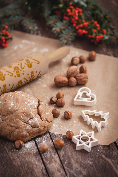 Dekorative WeihnachtsNudelholz mit Design - Schneemann