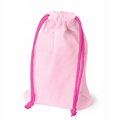 Baumwollbeutel 15x20 cm Rosa mit Kordelzug 145 g