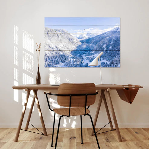Wanddeko Holz - Winter Mountain Landscape