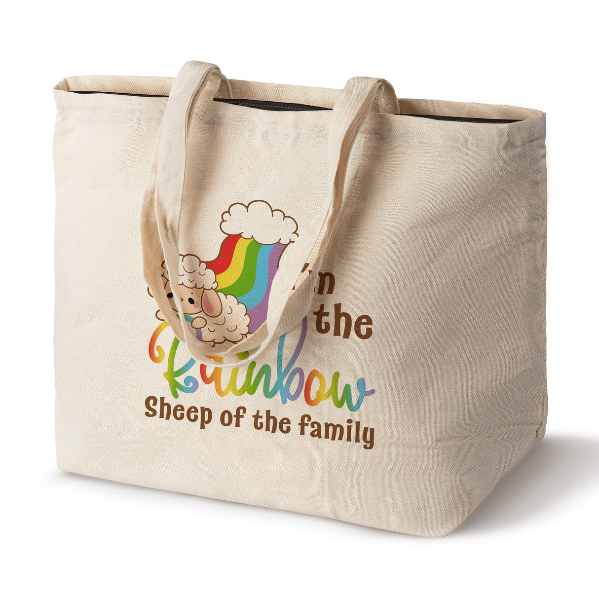 Baumwolltasche I'm the rainbow Sheep of the family