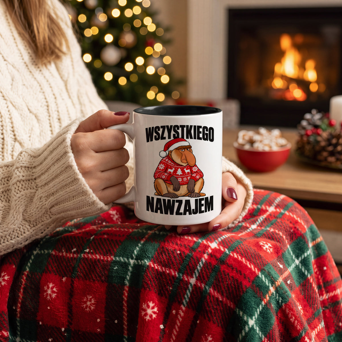 Weihnachtsbecher „Alles Gute für alle“  Schwarz