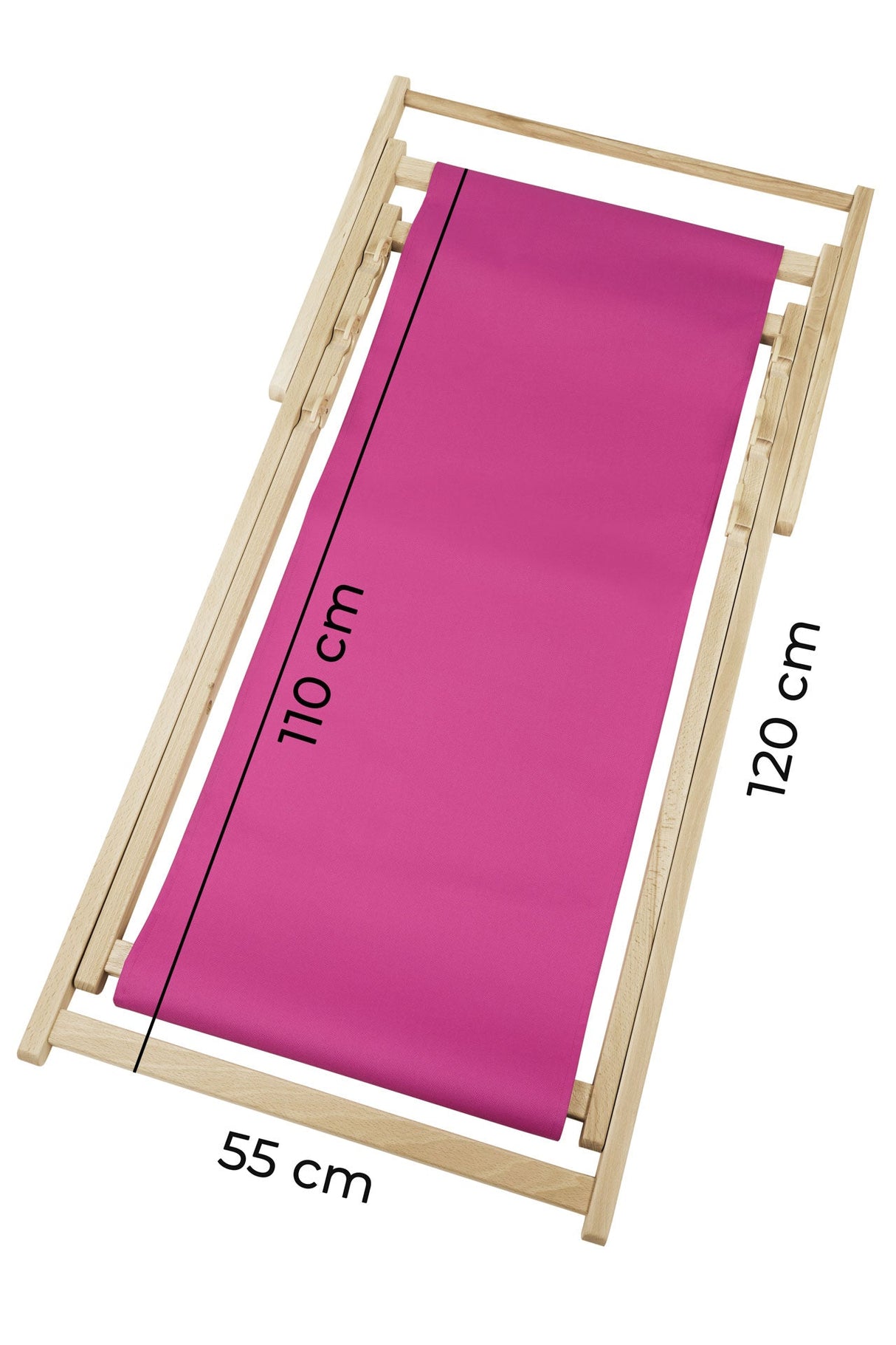 Holzliegestuhl mit PFLANZEN-Druck
