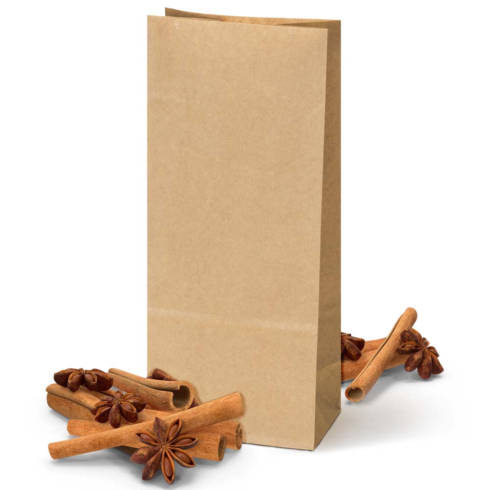 Blockbodenbeutel 10+6,5x19 cm, 70 g/m², braun, 100 Stück