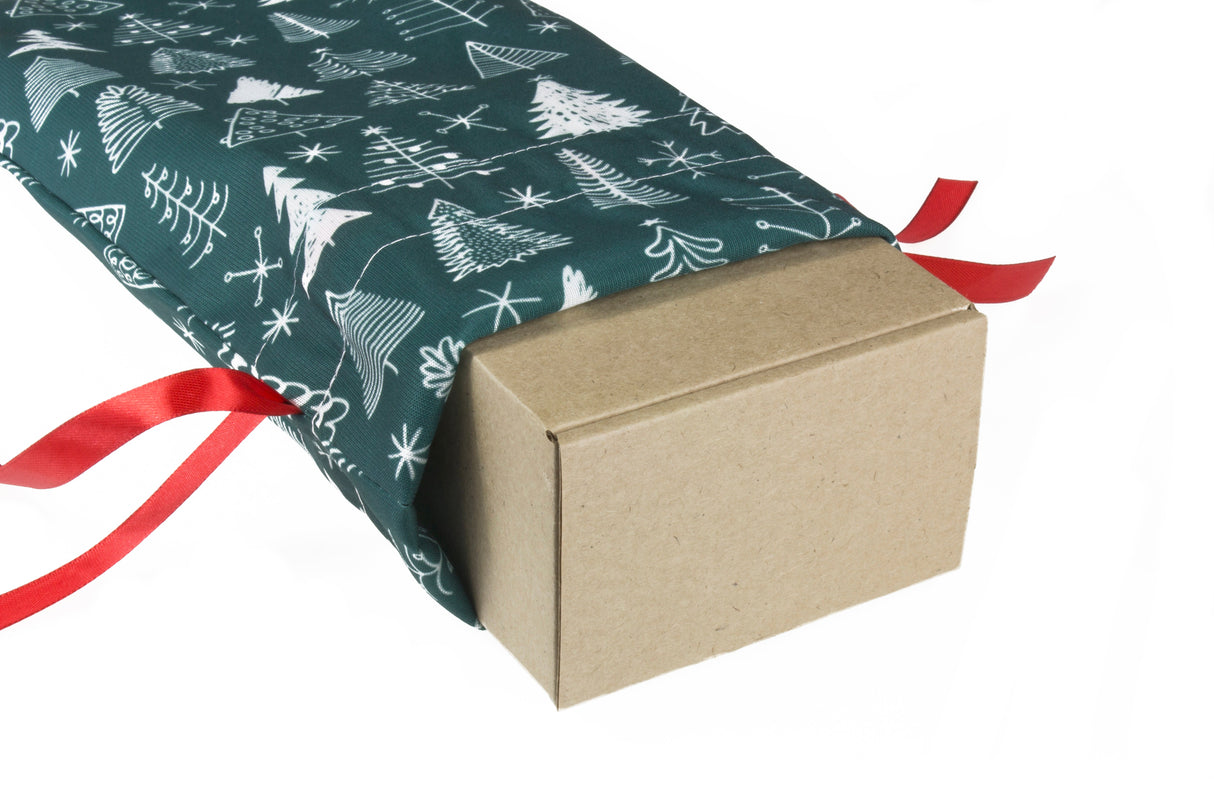 Polyestertasche 200x250 mm Grün mit Weihnachtsbaummotiv