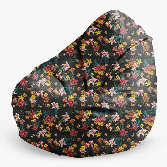 Bean Bag Sitzsack, 80 x 80 x 120 cm, Sitzkissen, mit Tragegriff Boden, Sitzsack Bubibag mit Füllung Jungle