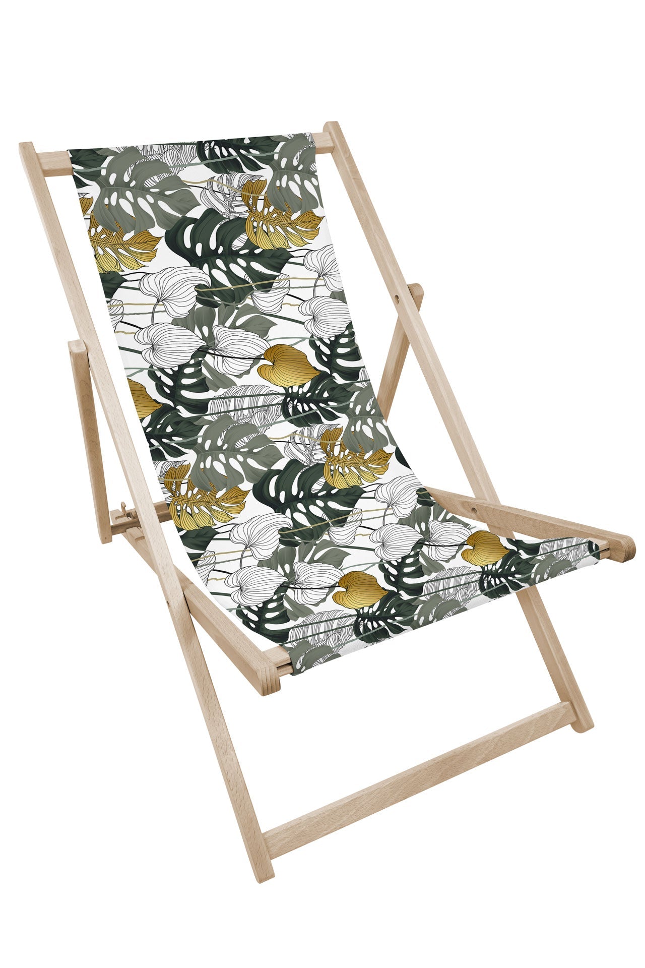 Holz-Liegestühle Graue Blumen - AllBags