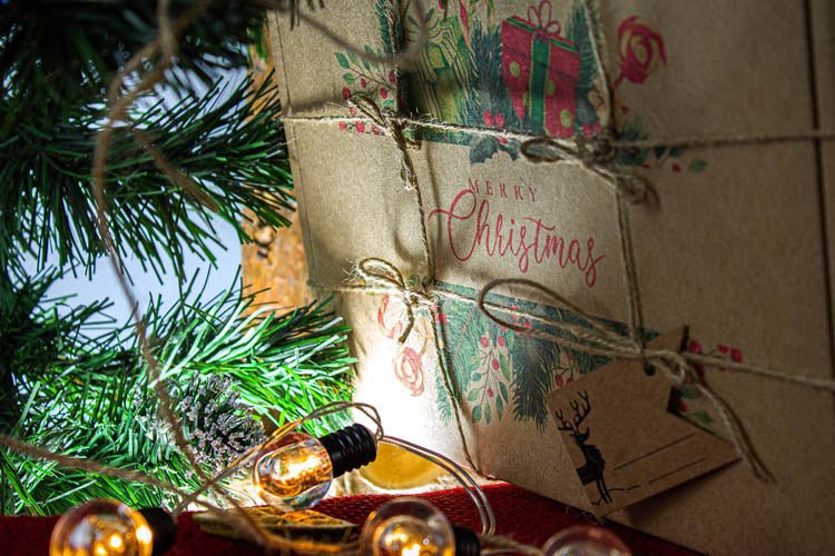 Merry Christmas Weihnachten Geschenkbox set mit 3 Stück +Jutekordel