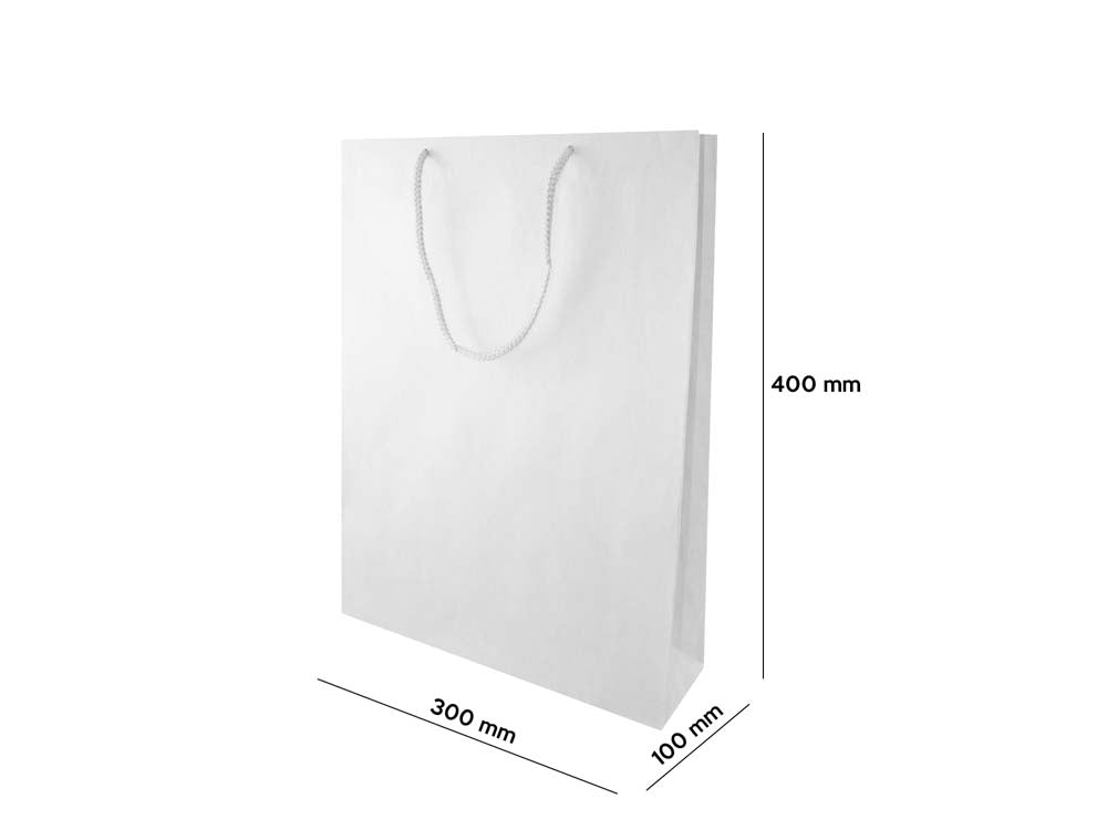 Papiertüte eco prestige -Weiß- 300x100x400mm - AllBags