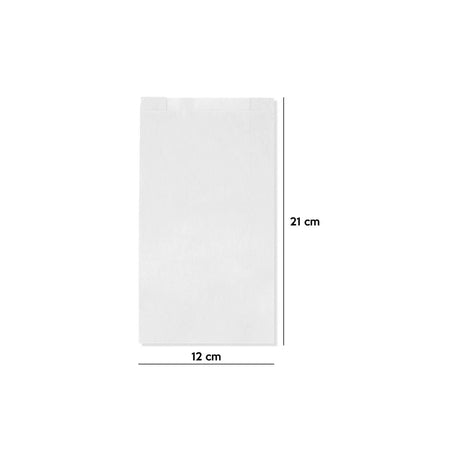 Papiertüten ohne Griff - Weiß - 12x21mm - 1000 Stück