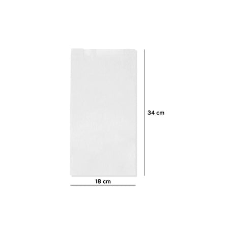 Papiertüten ohne Griff - Weiß - 18x34cm - 1000 Stück