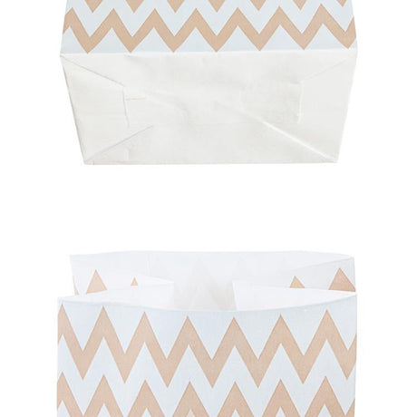 Papiertüten ohne Griff Weiß mit Zickzack braun - 8+6,5x19cm 1 Stück