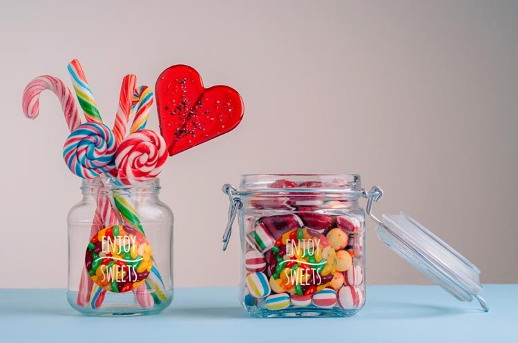 Selbstklebende dekorative Aufkleber Enjoy Sweets Süßigkeiten 10 Stück - AllBags