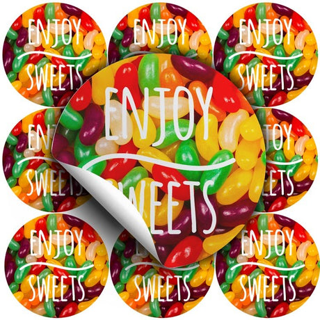 Selbstklebende dekorative Aufkleber Enjoy Sweets Süßigkeiten 10 Stück