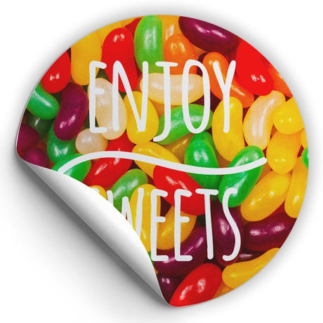 Selbstklebende dekorative Aufkleber Enjoy Sweets Süßigkeiten 10 Stück