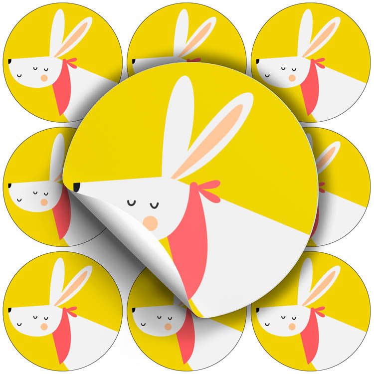 Selbstklebende dekorative Aufkleber Kaninchen 10 Stück eko - AllBags