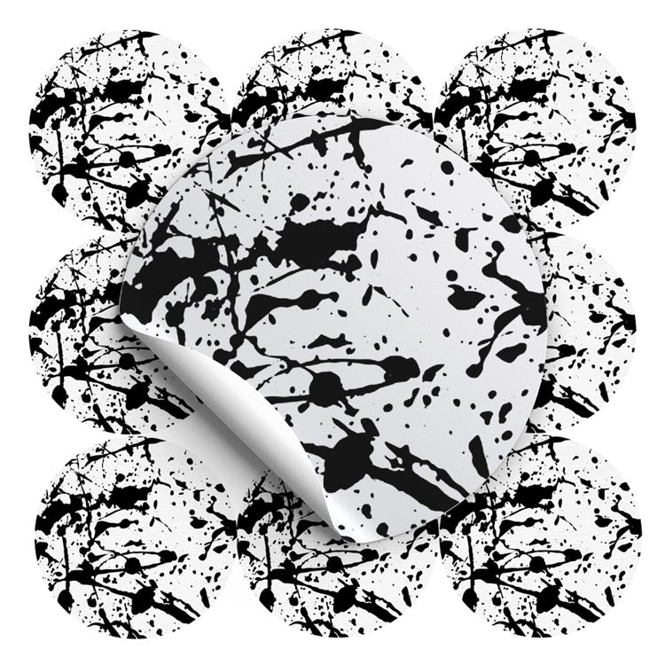 Selbstklebende dekorative Aufkleber Schwarz und weiß 10 Stück - AllBags